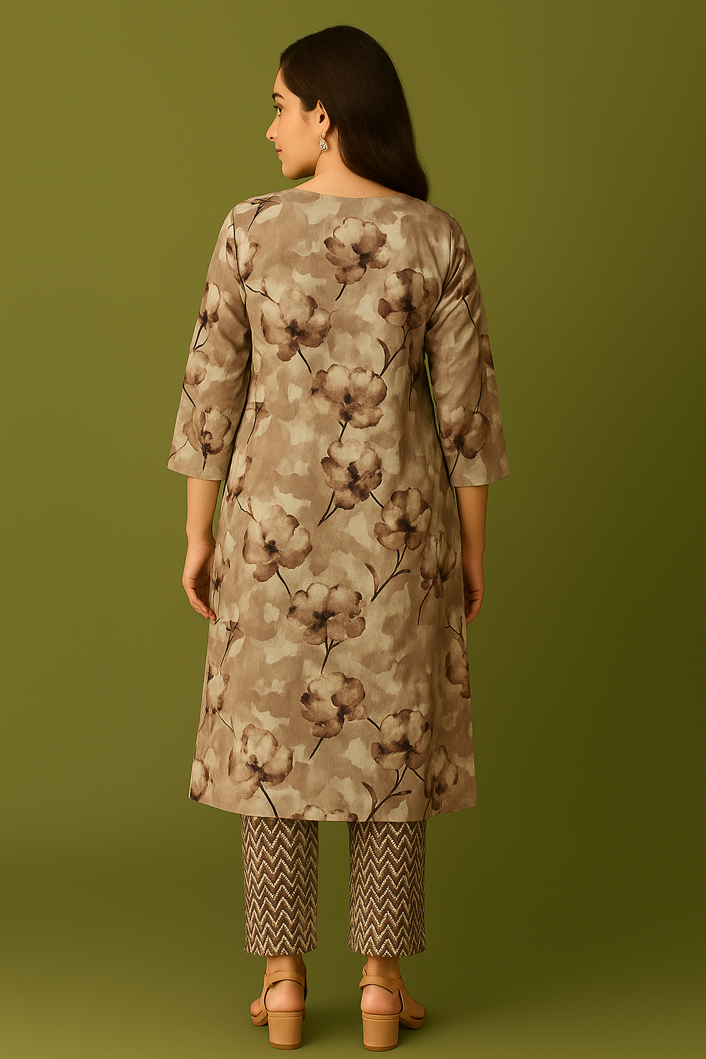 Women's printed Cotton Salwar Suit Set with Dupatta | Ethnic Wear Kurta Pant Set - Image 2