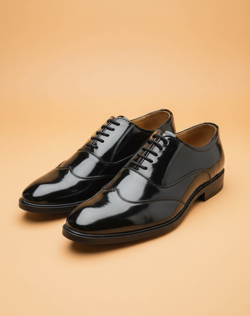 Men’s Glossy Brogue Style Formal Shoes – Classic Lace-Up Dress Footwear - Image 2