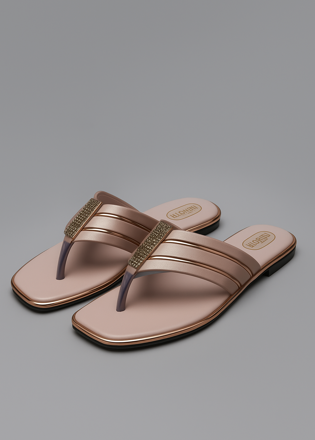 Women’s Embellished Toe Ring Flats – Stylish Slip-On Sandals for Casual & Party Wear - Image 2