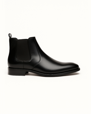 Men’s black Leather Chelsea Boots – Classic Slip-On Ankle Boots