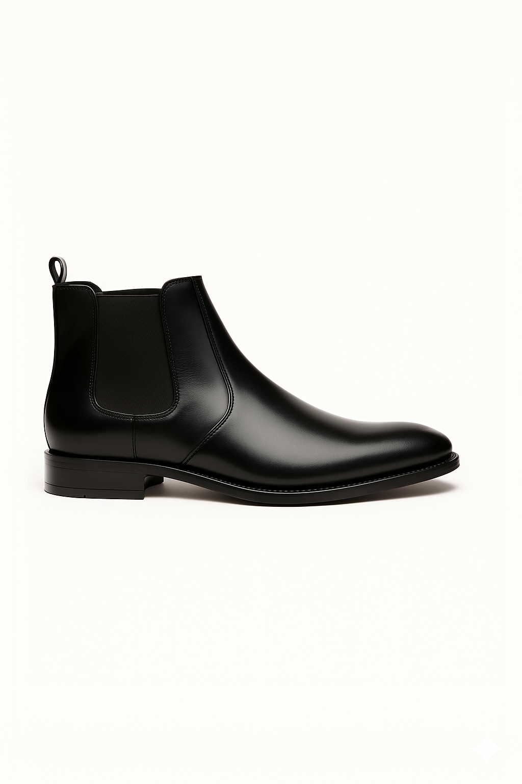 Men’s  black Leather Chelsea Boots – Classic Slip-On Ankle Boots