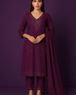Women's purple Straight Kurta Set with Dupatta | Ethnic Wear Suit Set