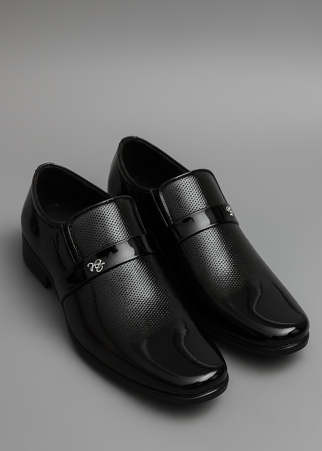 kid’s Glossy Formal Loafers with Textured Finish – Premium Party & Office Shoes - Image 2