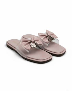 Women’s Slip-On Flats with Bow & Charm Detail – Trendy Casual Sandals