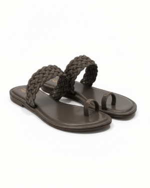 Women’s Stone-Embellished Braided Flat Sandal