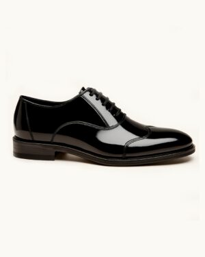 Men’s Glossy Brogue Style Formal Shoes – Classic Lace-Up Dress Footwear