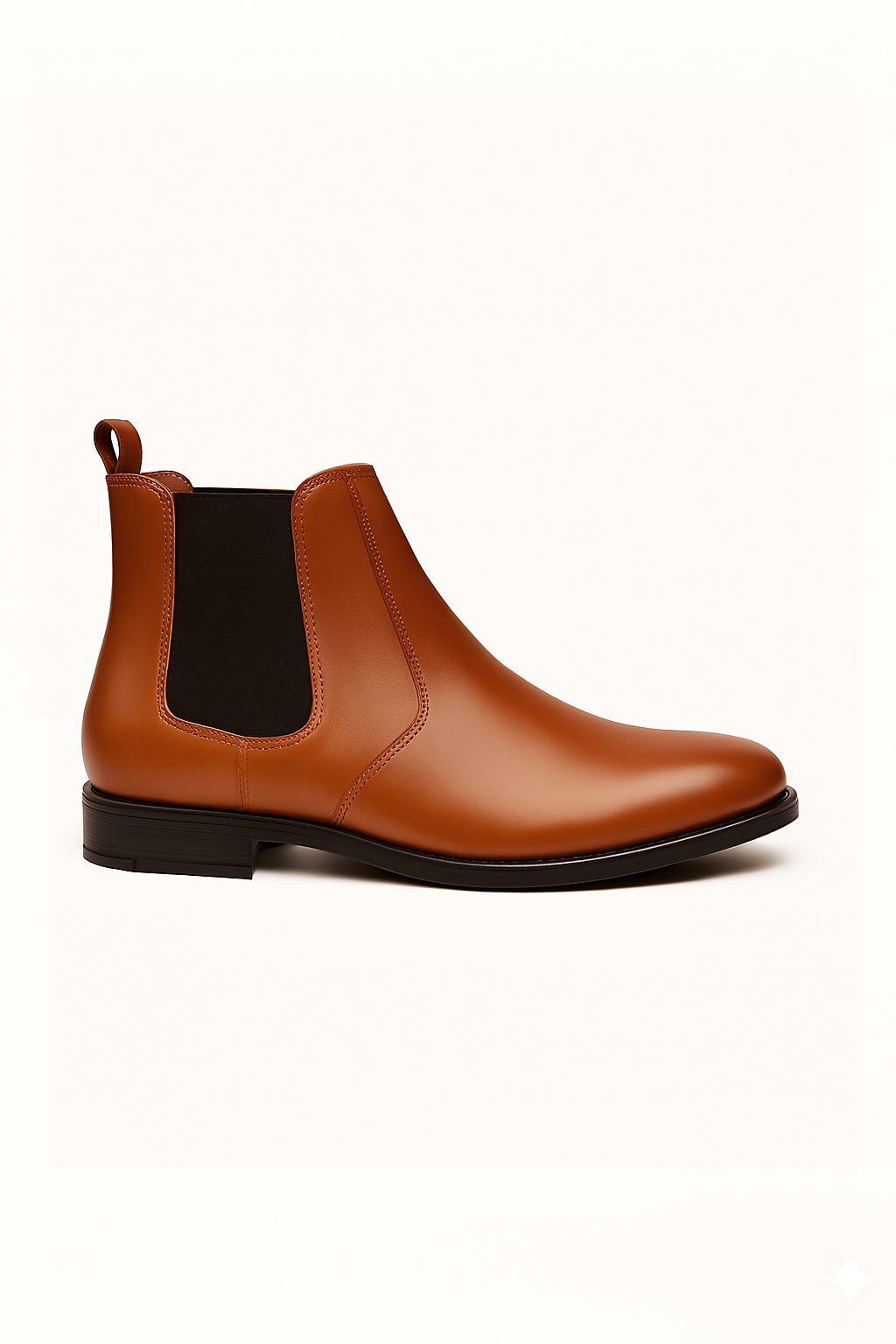 Lighter Brown Chelsea – Sculpted Leather, Black Contrast Panels for men