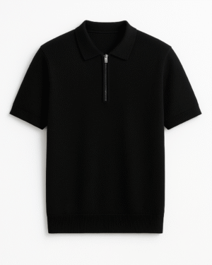 Premium Cotton Knit Polo – Zip Collar Edition