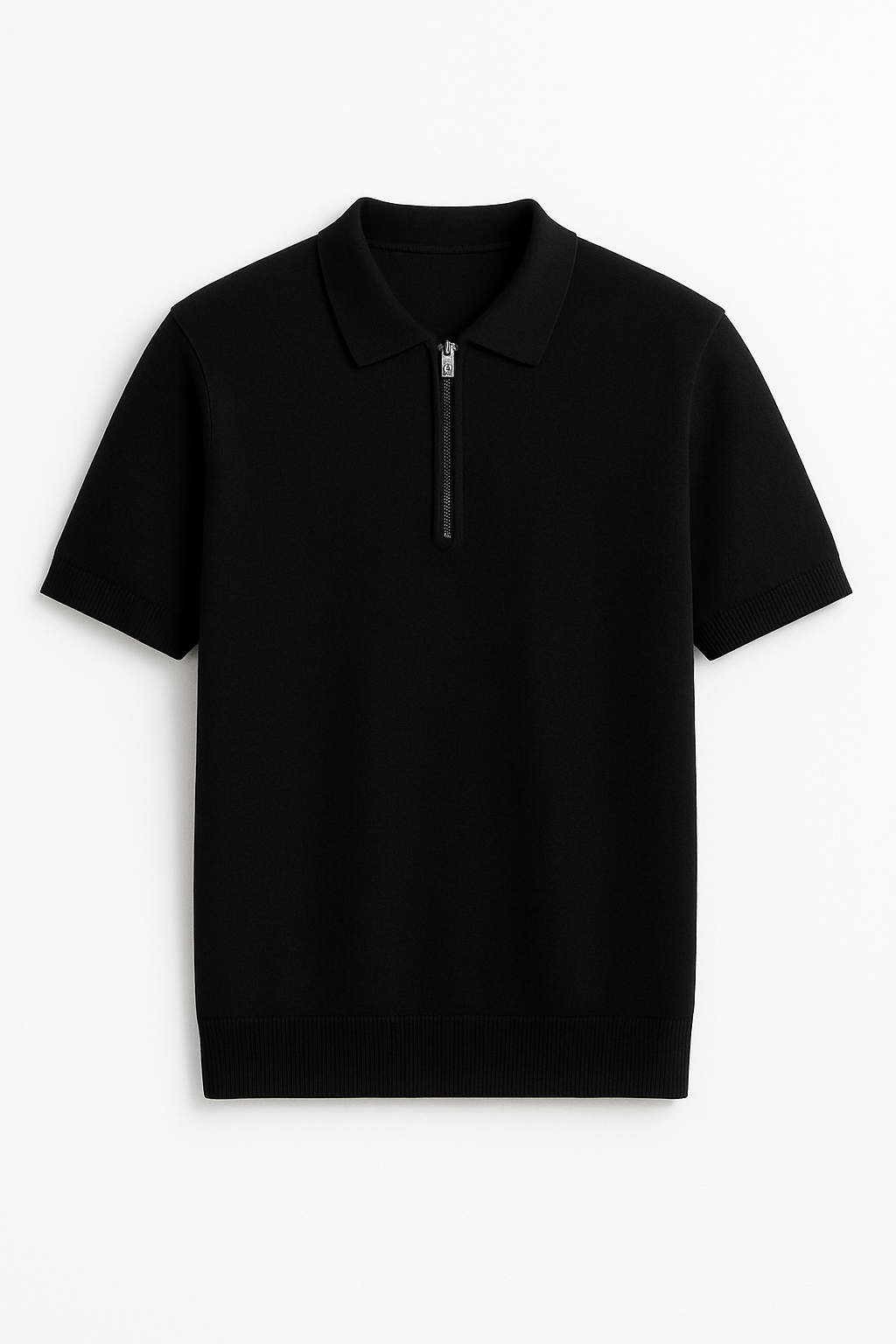 Premium Cotton Knit Polo – Zip Collar Edition