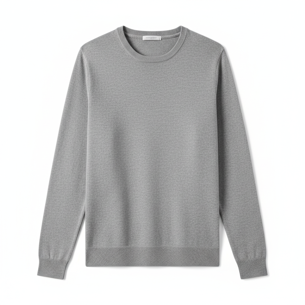 Classic Grey Crew Neck Sweater