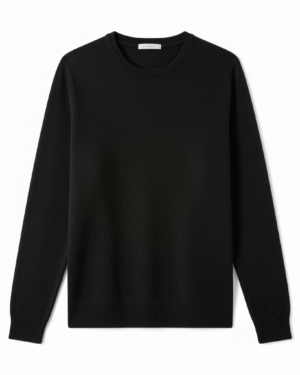 Essential Fine Knit Pullover – black