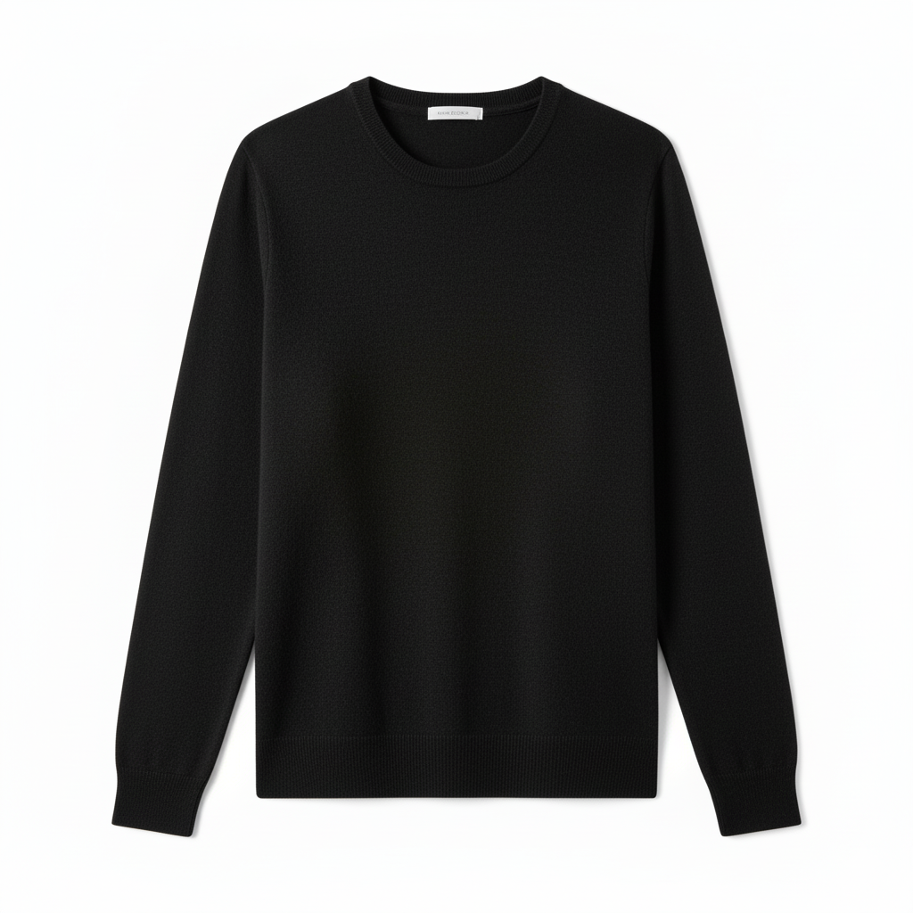 Essential Fine Knit Pullover – black