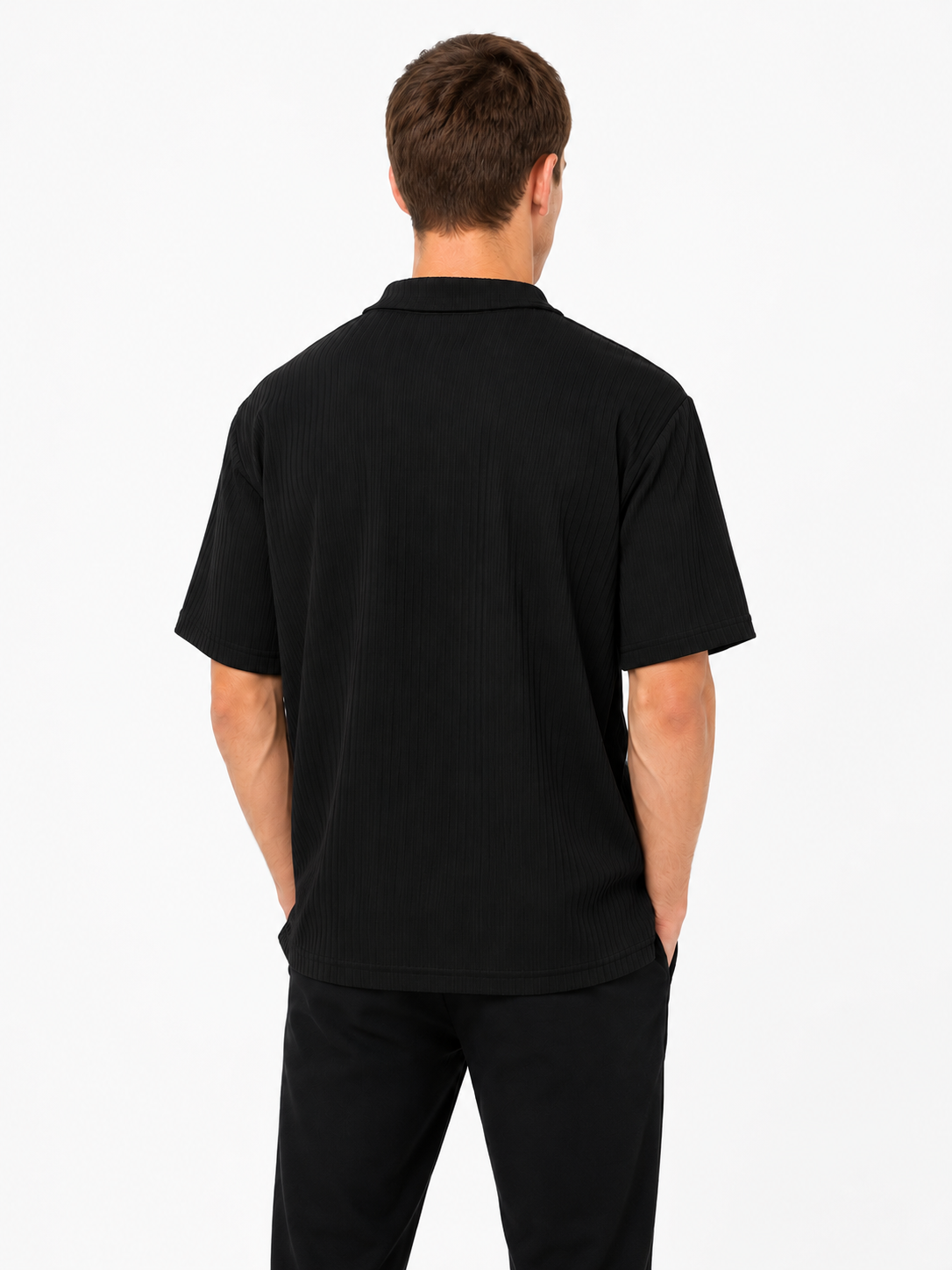 knitted zipper polo t-shirt 2pcs combo