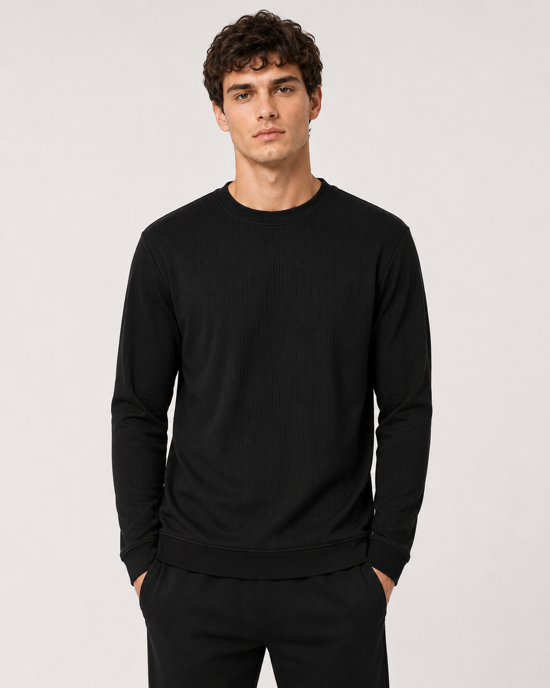long-sleeve crewneck t-shirts 6pcs combo