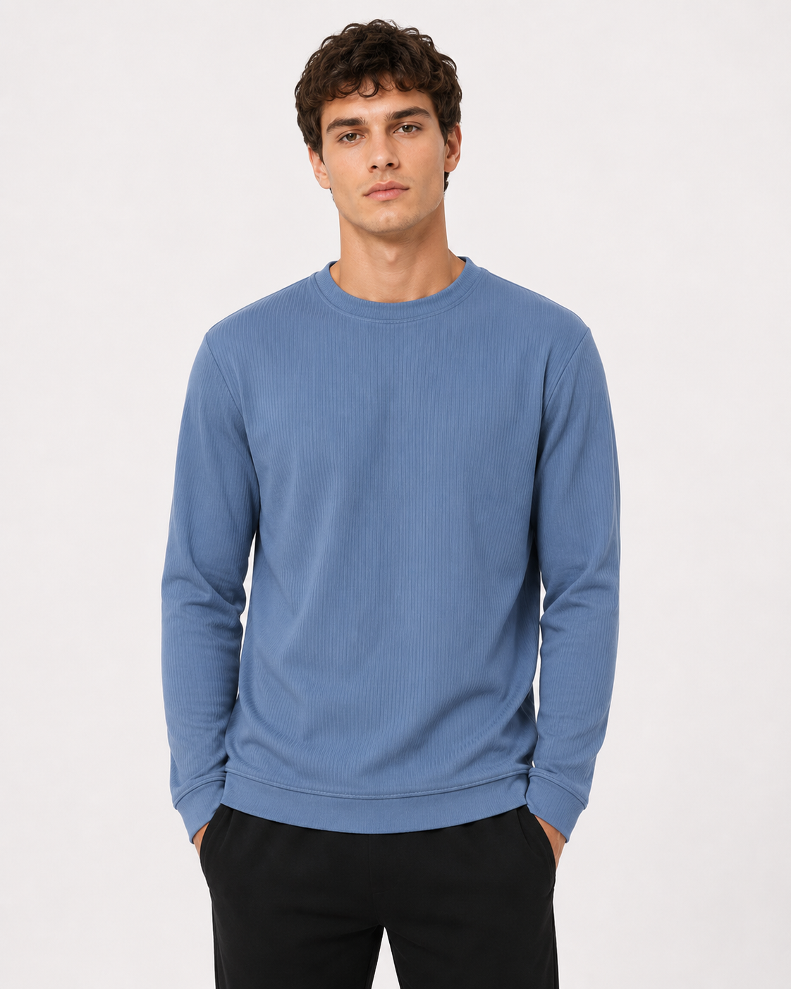 long-sleeve crewneck t-shirts 6pcs combo