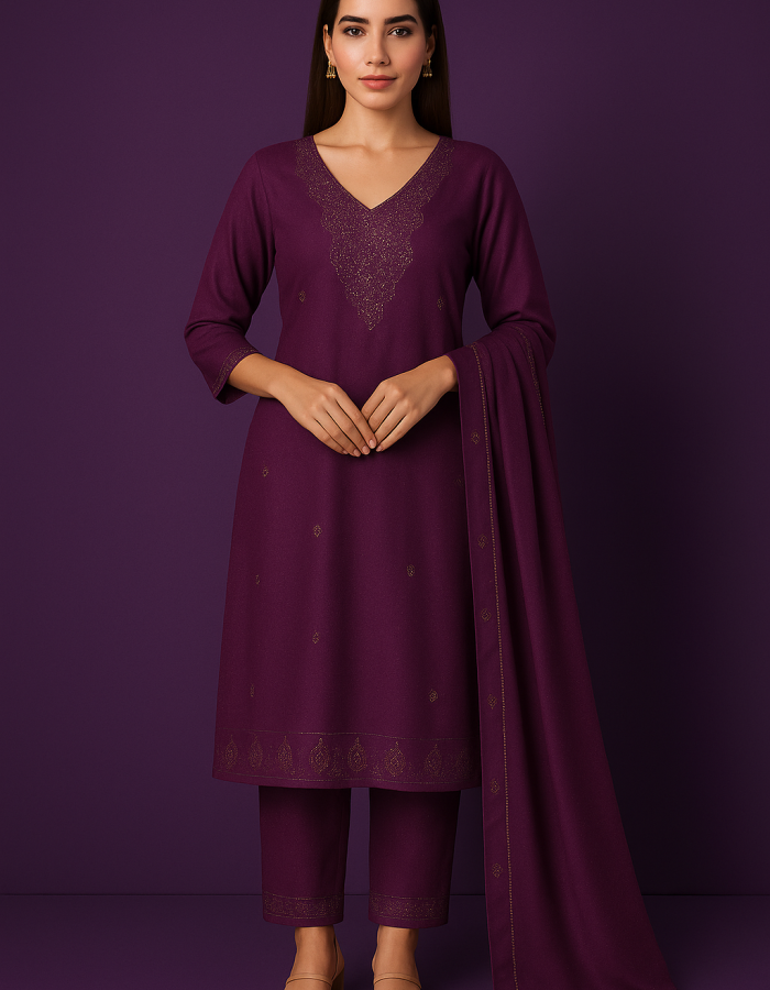 Women’s purple Straight Kurta Set with Dupatta | Ethnic Wear Suit Set