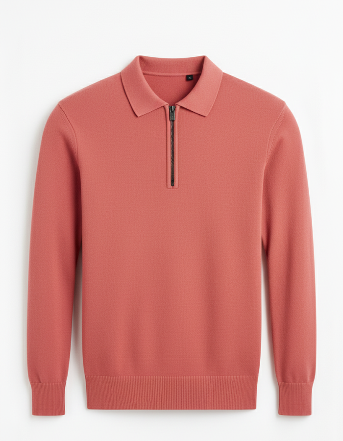 Modern Full-Sleeve Polo with Zip Collar
