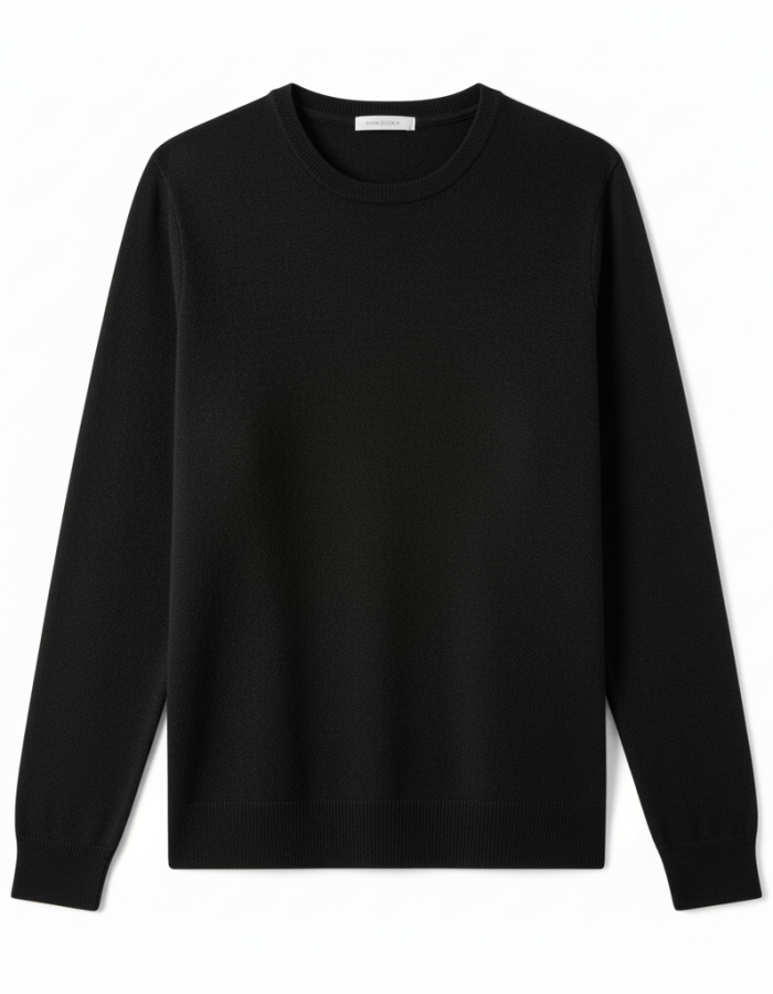 Essential Fine Knit Pullover – black