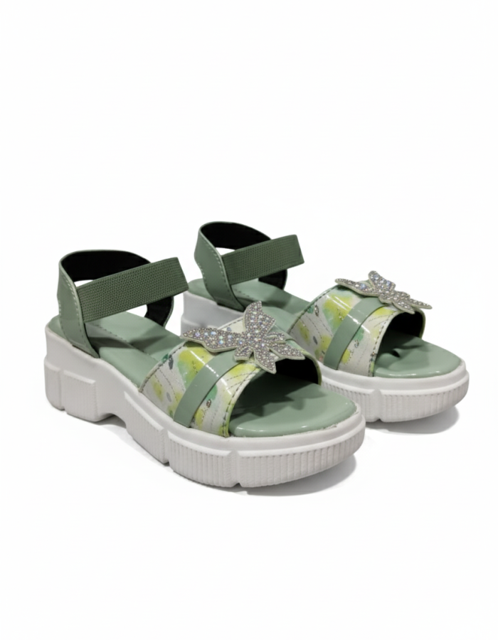 Kids’ Platform Sandals with Butterfly Embellishment – Trendy Casual Footwear